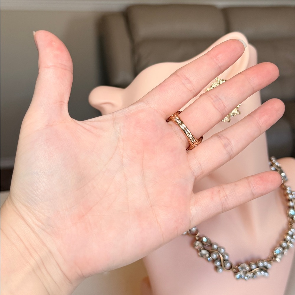 Gold Citrine Halo Cocktail Ring - Picture 10 of 11